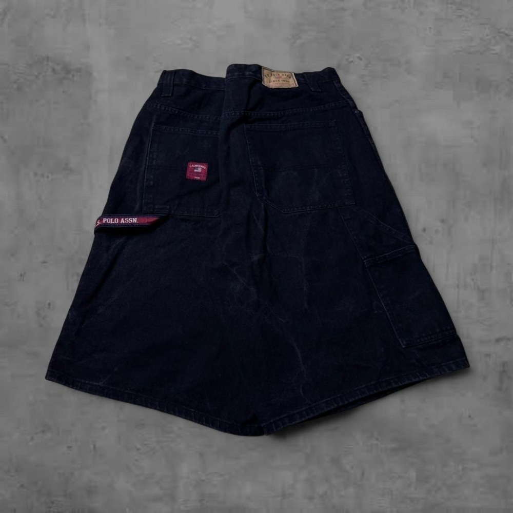 Y2K Vintage Baggy U.S. Polo Assn. Carpenter Black Denim Shorts